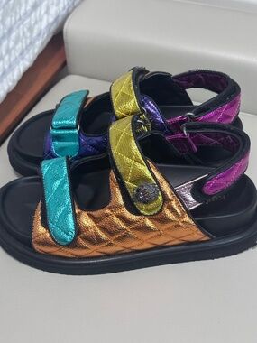 Kurt Geiger multi color metallic quilted sandals
